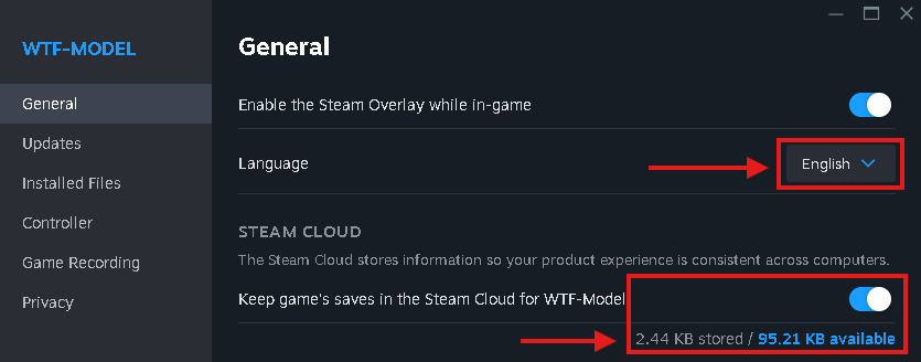 Steam Cloud and Language Settings