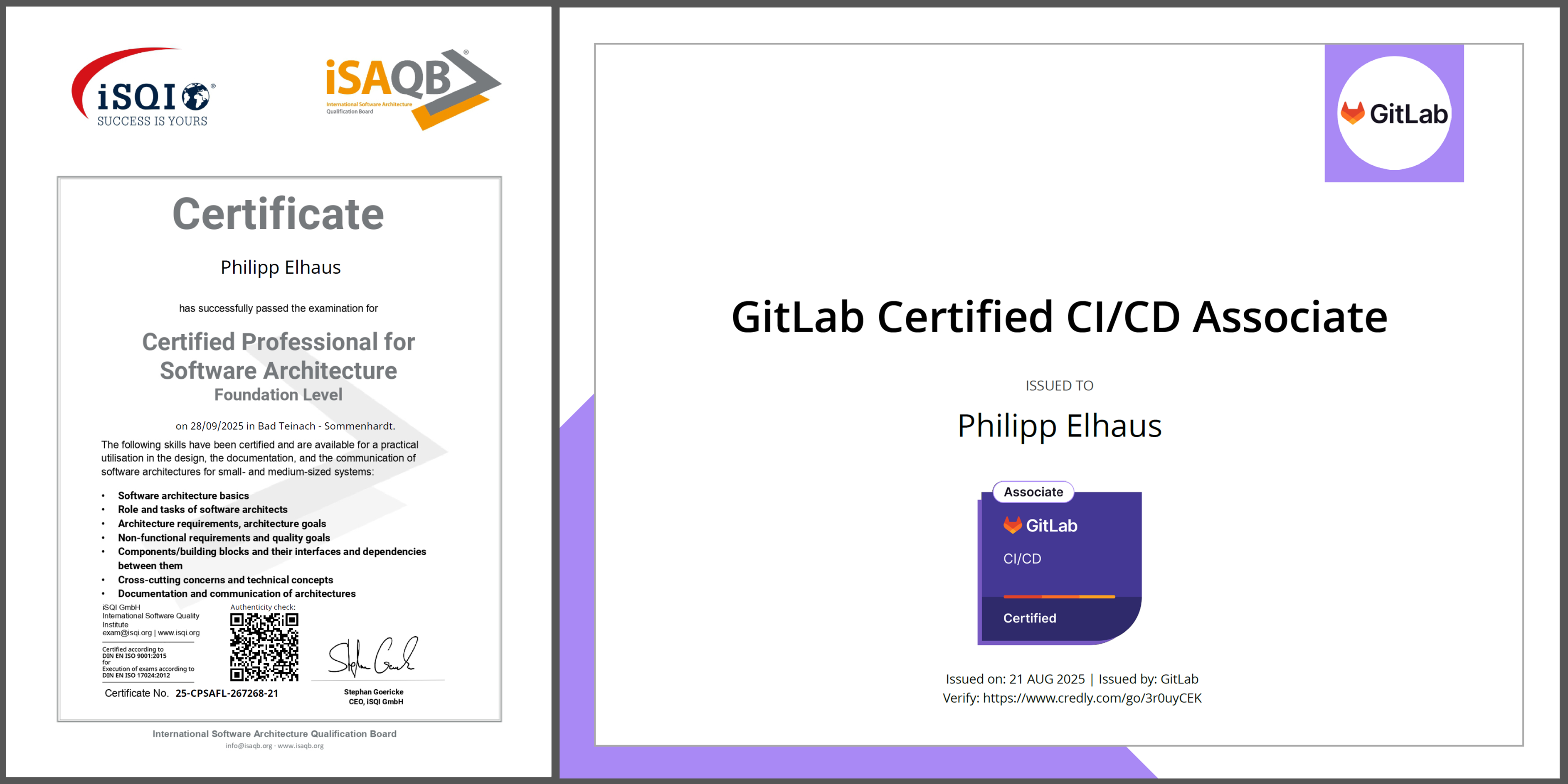 GitLab CI/CD Associate & ISAQB Architect