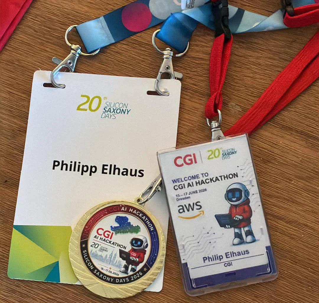 Silicon Saxony Days and CGI AI Hackathon badges