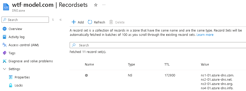 Azure Public DNS Zone