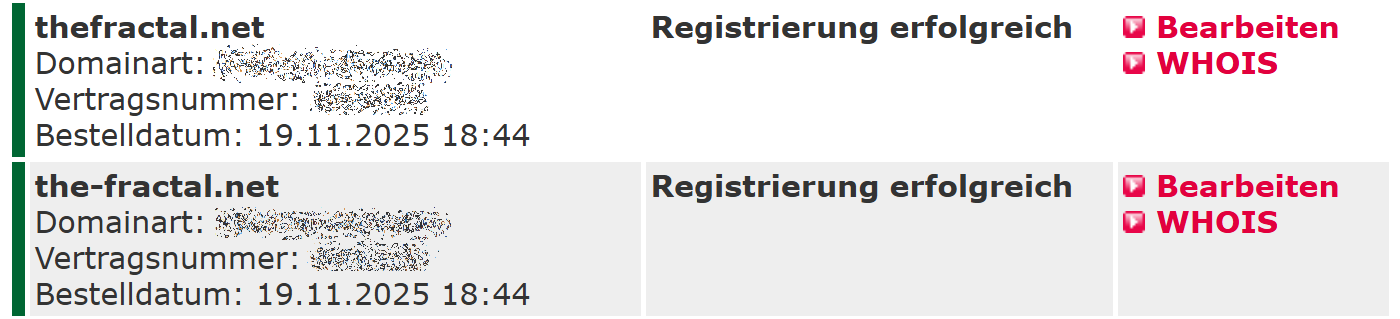 Domain Registration of thefractal.net