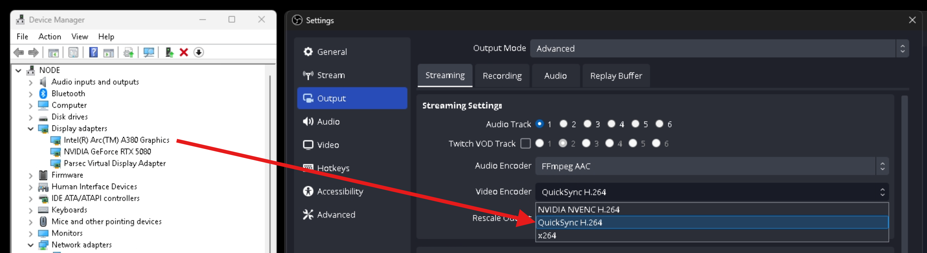 Device Manager and Intel QuickSync